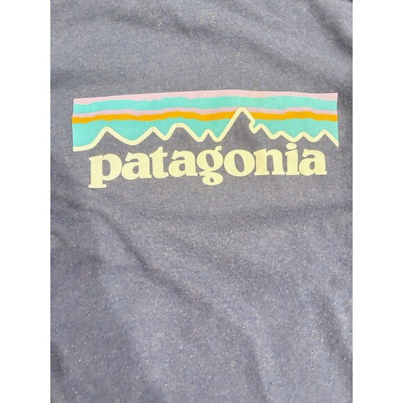 Women’s Patagonia Long Sleeve Heather Blue Shirt Size Large base layer cotton - Picture 6 of 7